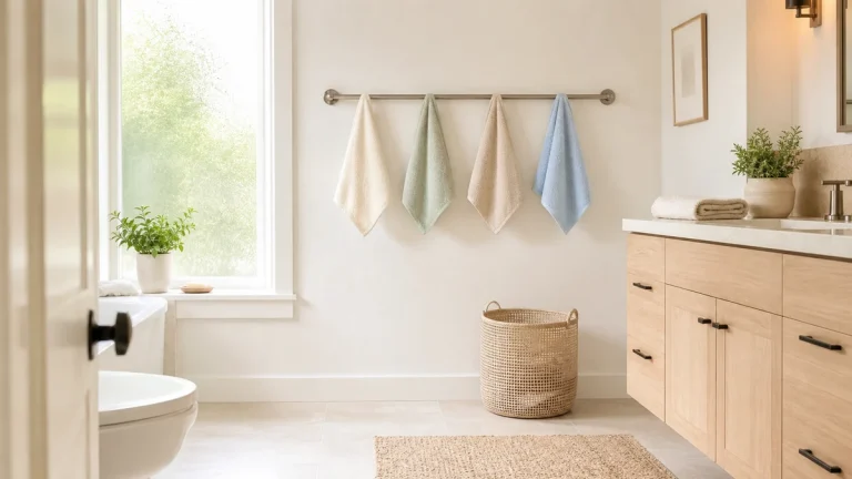 Dry Wet Washcloths in a Small Bathroom